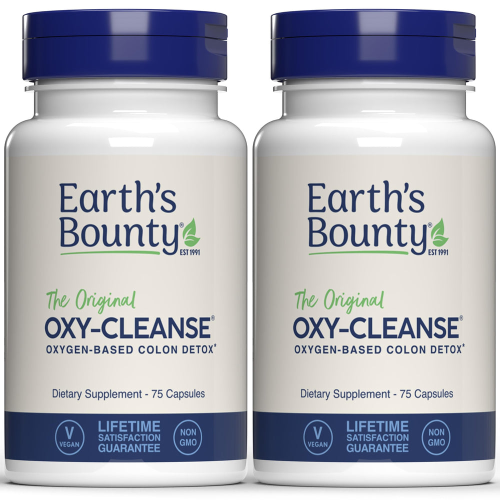 Earth's Bounty Oxy-Cleanse Colon Conditioner bottle and 75 capsules