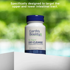 Earth's Bounty Oxy-Cleanse dosage illustration shows multiple daily options