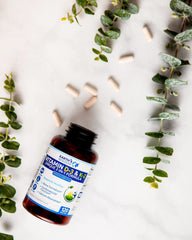 Nutritional information panel of Earth's Wisdom bottle