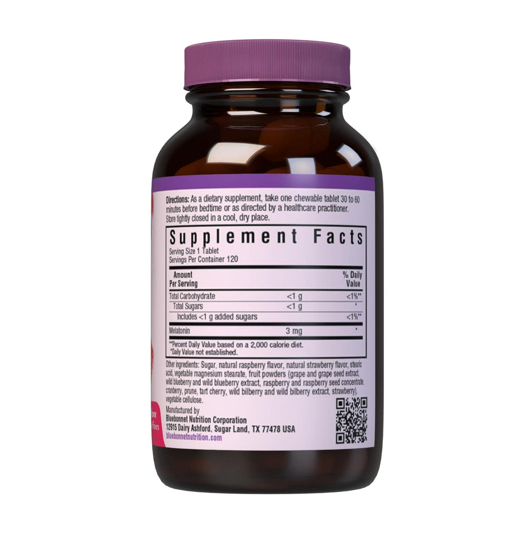 Close-up of fast-acting melatonin chewable dissolving