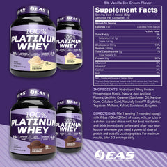EAS 3 Ultra-Platinum whey powder scoop blends quickly for post-workout fueling.