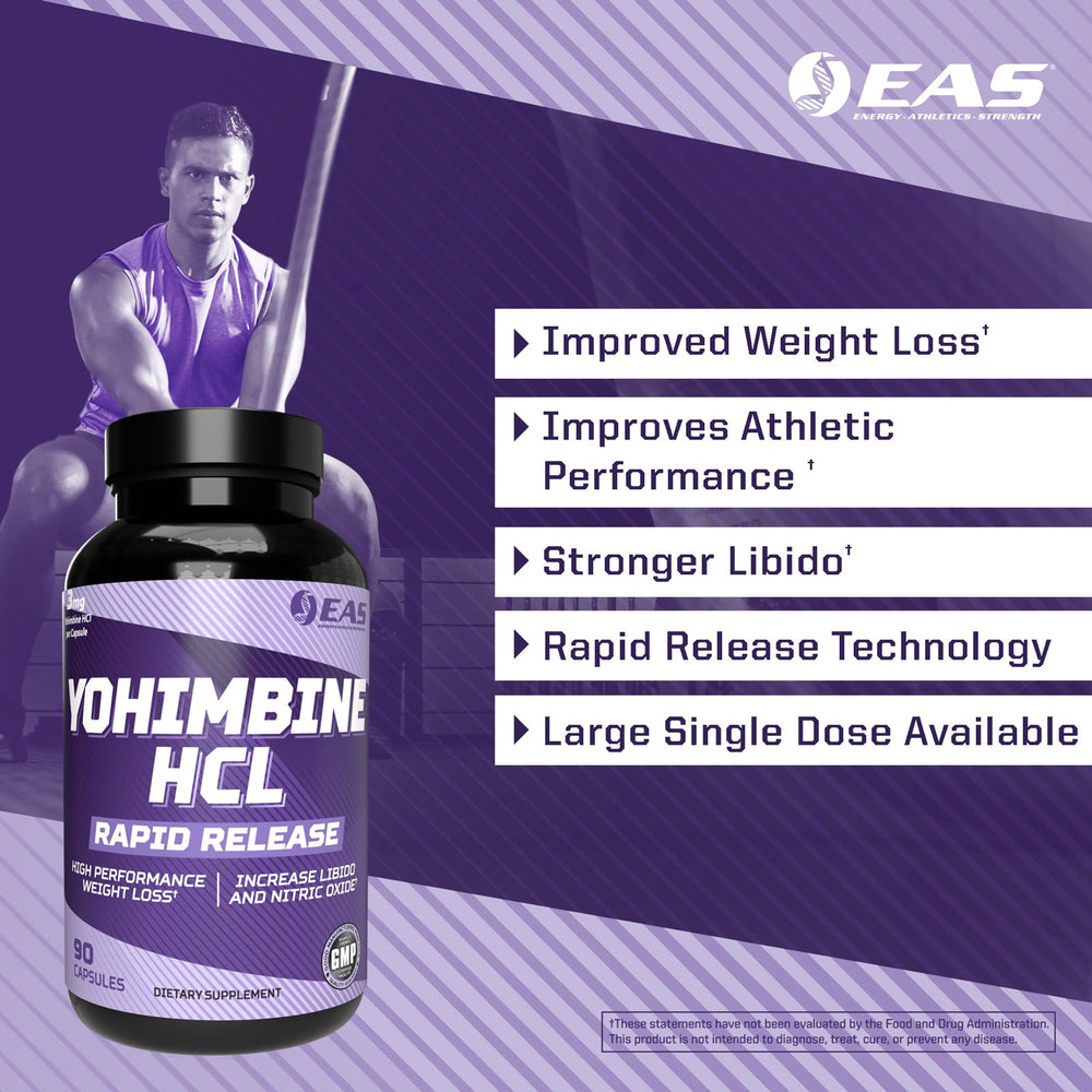 90-count bottle of EAS Yohimbine HCL