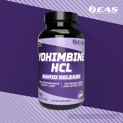 Athletic scene with EAS Yohimbine HCL product