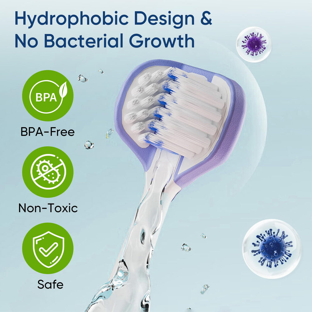 Ultra-soft bristles wrap around teeth for gentle care