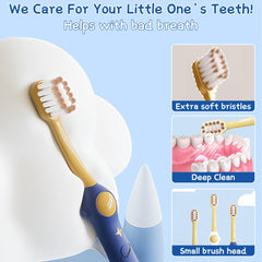 Close-up of ultra-soft bristles on EASICUTI kids toothbrush