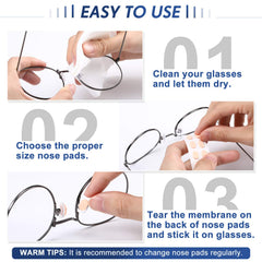 Diagram showing easy application of nose pads