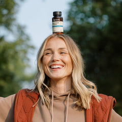 Two capsules representing easy-to-swallow design