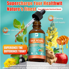 Easy-to-take sea moss drops with 2 ml daily dosage