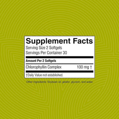 Easy-to-swallow chlorophyll capsules with a glass of water