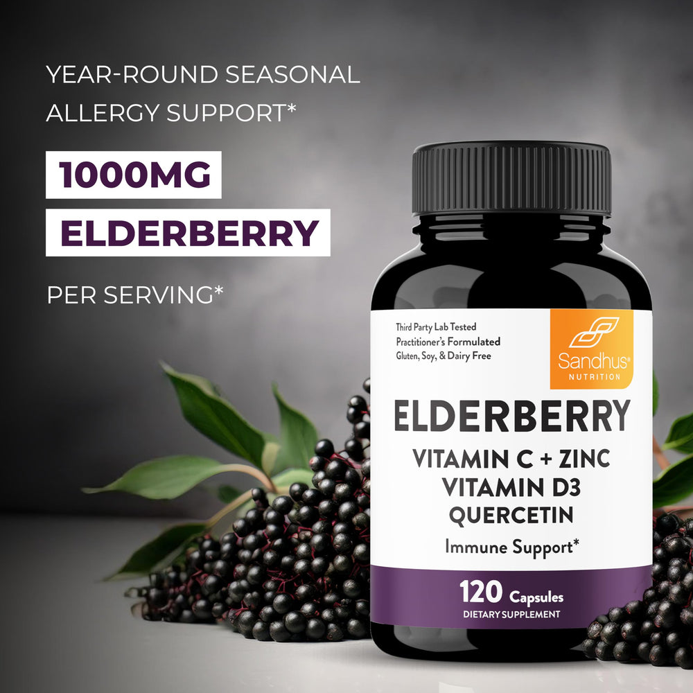 Easy-to-swallow elderberry capsules; gluten-free, dairy-free and soy-free
