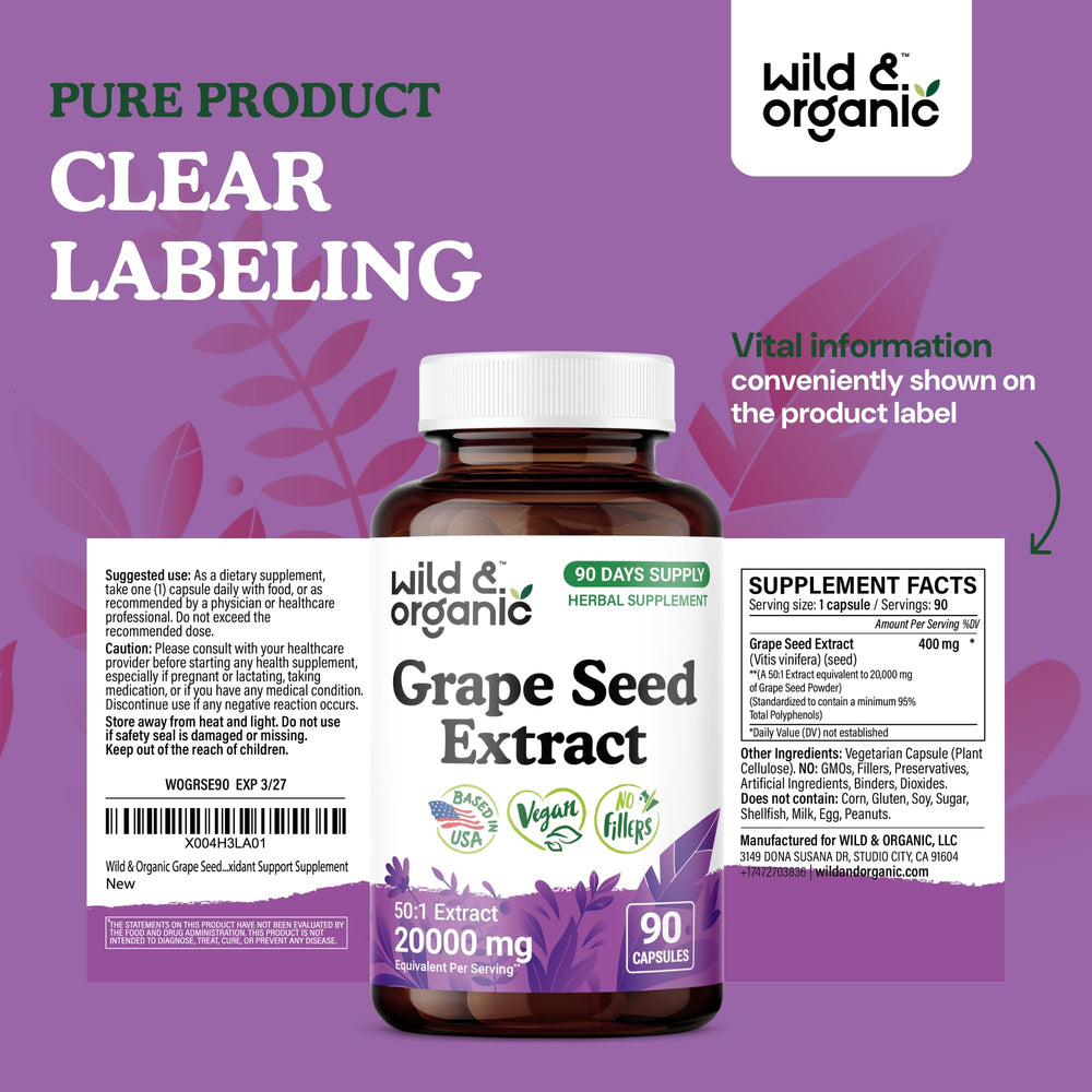 Easy-to-swallow grape seed extract capsules