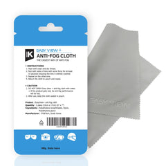 EASY VIEW+ anti-fog microfiber cloth on camera lens