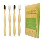 EasyHonor extra soft bamboo toothbrush 4-pack – bamboo handle close-up