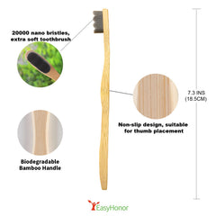 Ultra-soft bristles close-up on EasyHonor toothbrush