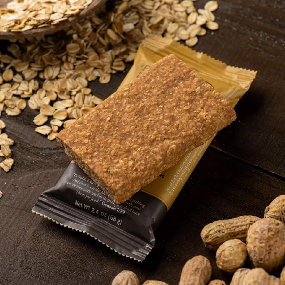 EatToHeal Peanut Butter Bar close-up highlights nutty flavor and protein-rich bite