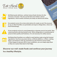 EatToHeal Blueberry Real Food Bar snack plate idea for quick energy between errands.