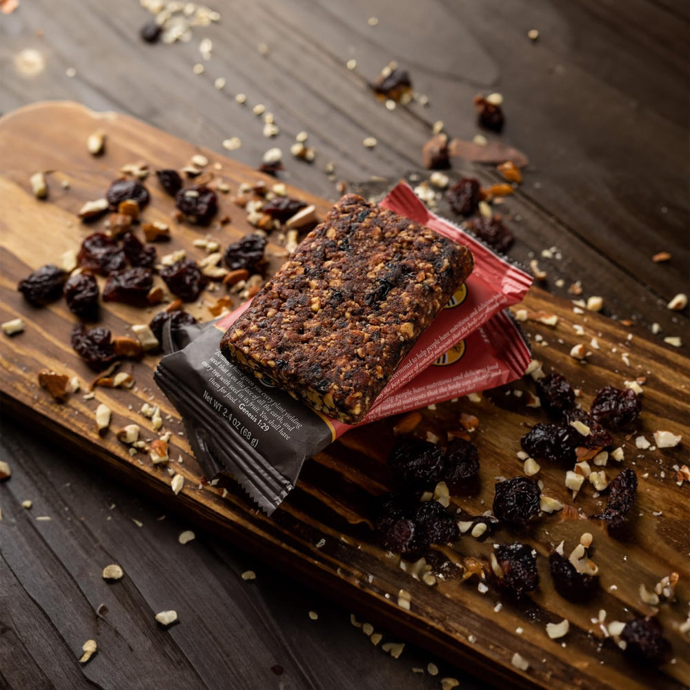 EatToHeal Cherry Bar closeup highlights chewy texture and cherry flavor