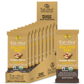 EatToHeal Peanut Butter Real Food Bar wrapper shot highlighting convenience and real-food ingredients for on-the-go snacking
