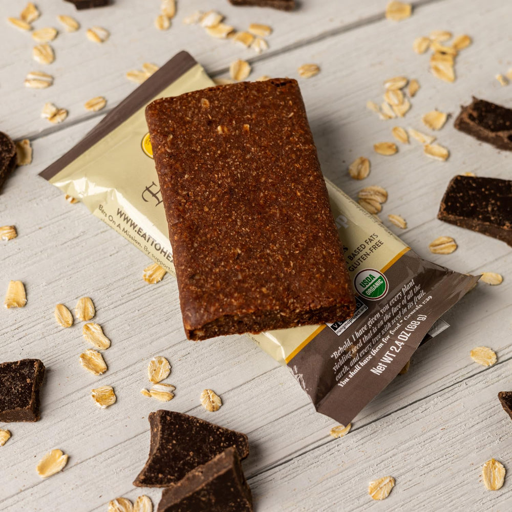 EatToHeal refrigeration highlights freshness and storage for perishable vegan bars.