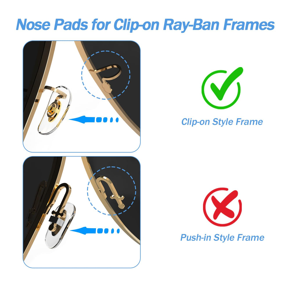 Close-up of 16mm gold nose pads in packaging