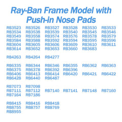 Compatible with Ray-Ban plug-in frames 16mm nose pads