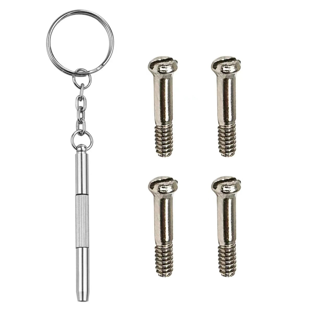 Four stainless steel hinge screws for Ray-Ban Wayfarer RB2140/RB4340