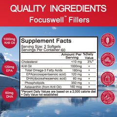 Close-up of Krill Oil softgels capsules