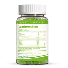 Two gummies on white background for scale