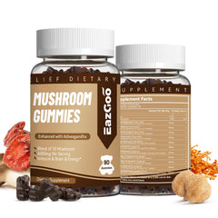 EAZGOO Mushroom Gummies bottle on white background