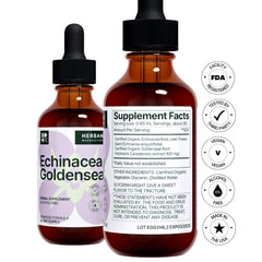 Dropper dispensing Echinacea and Goldenseal liquid extract
