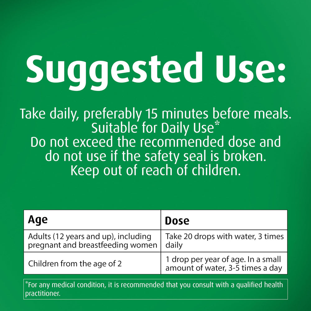 Pouring Echinaforce drops into a glass of water