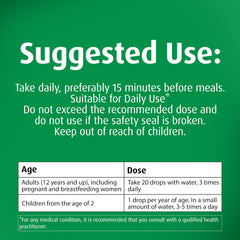 Pouring Echinaforce drops into a glass of water