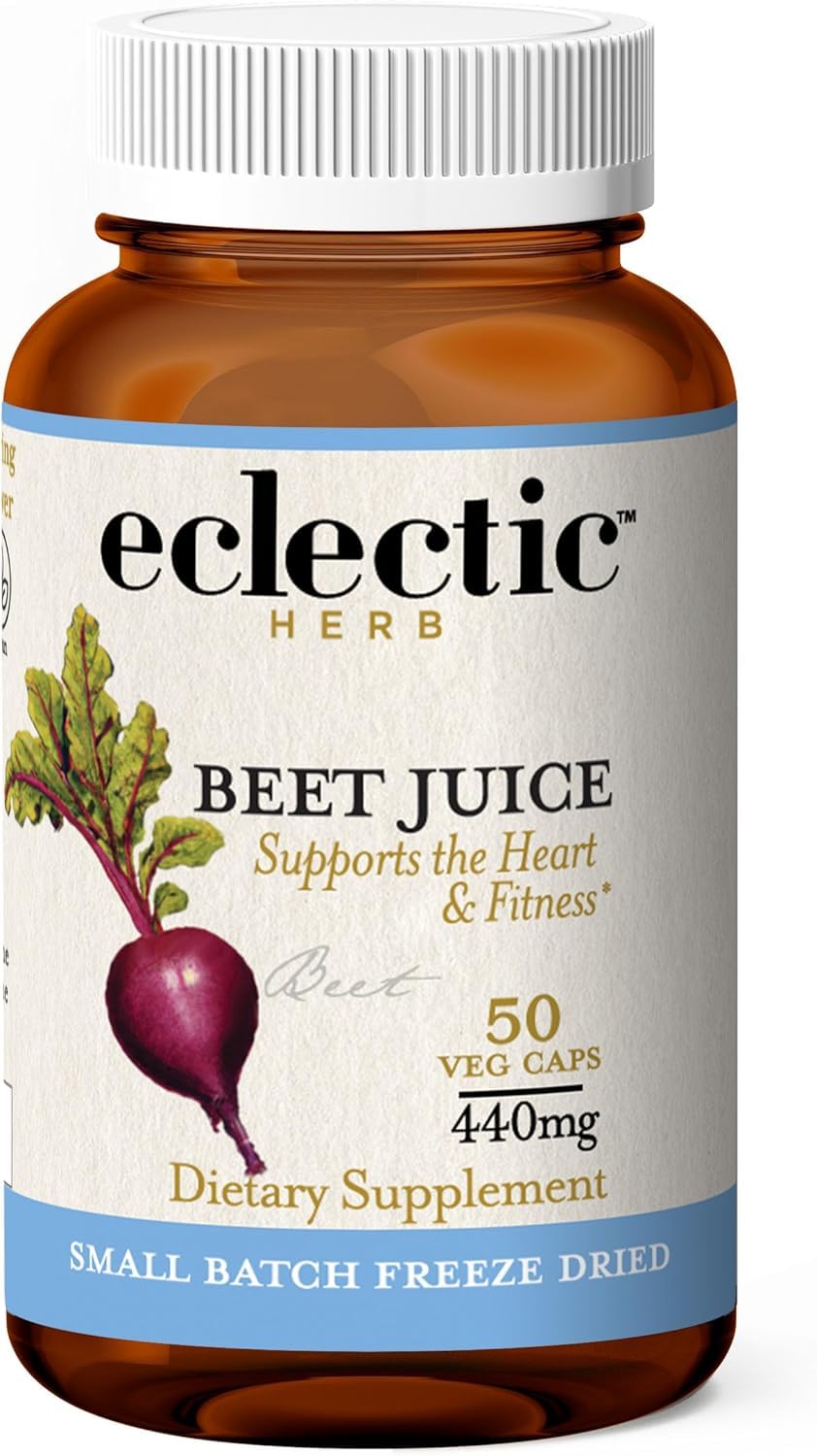 Eclectic Institute beet juice freeze-dried powder bottle on label
