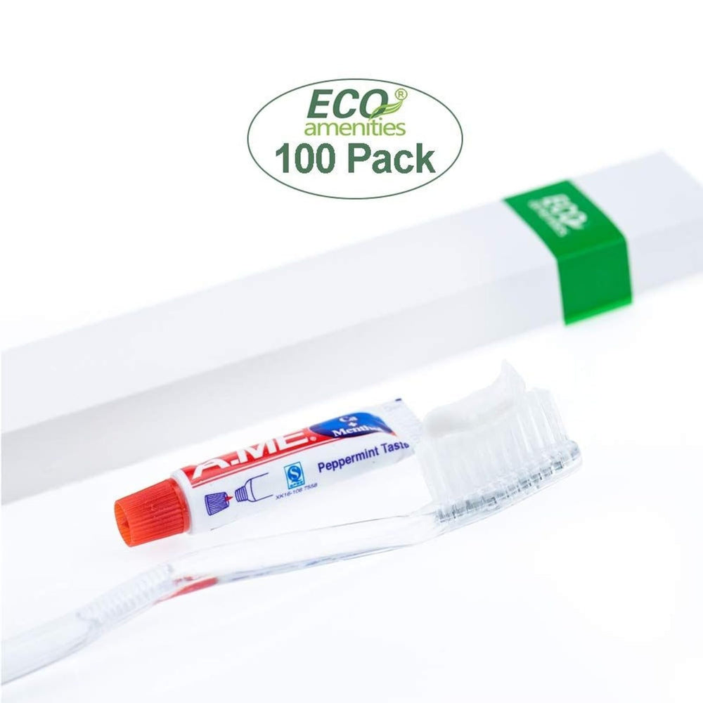 Individually wrapped toothbrush and toothpaste for hotels in bulk