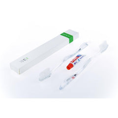 Peppermint toothpaste tubes inside hygienic packaging