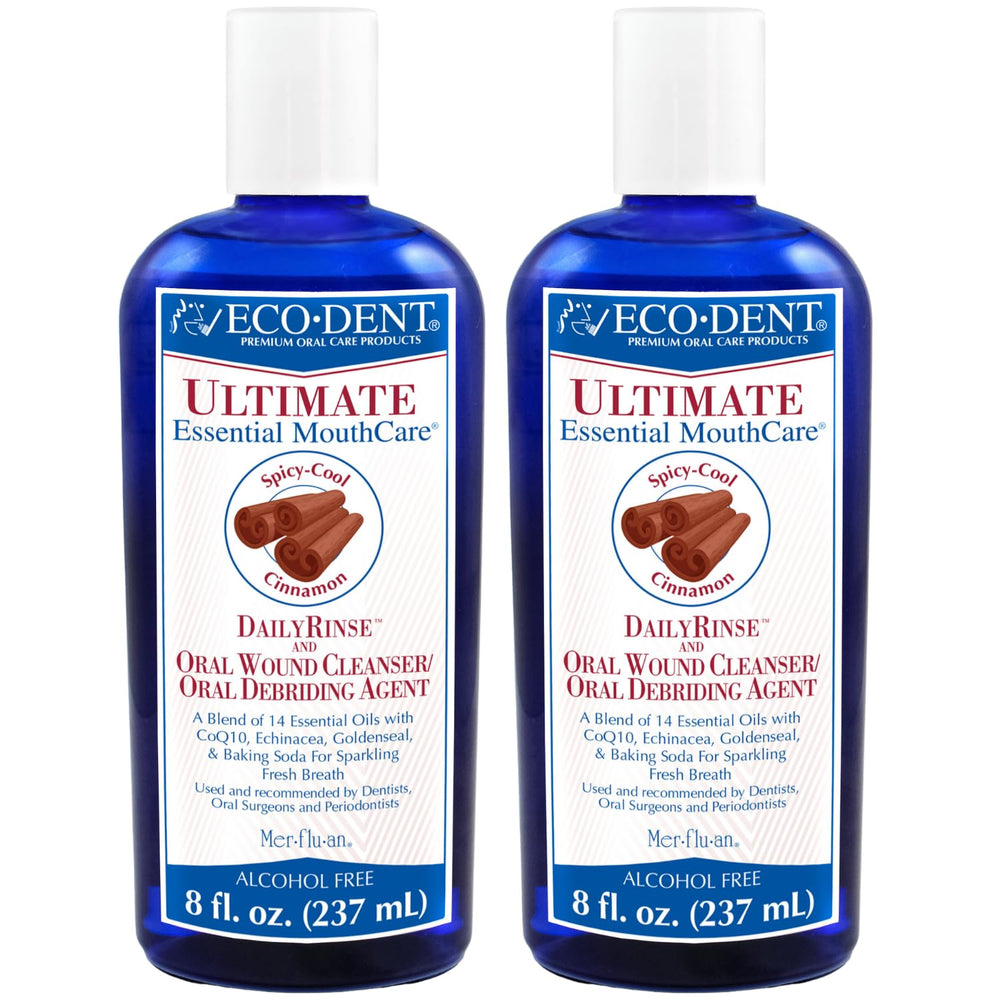 Eco-Dent Cinnamon Mouthwash bottle front view (8 oz, pack of 2)
