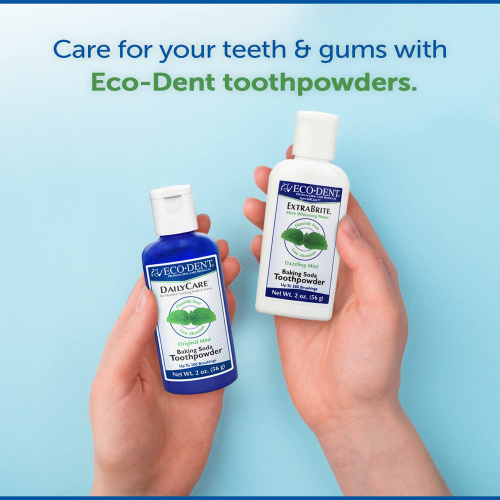 Toothpowder powder sprinkled over toothbrush
