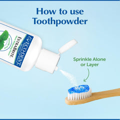 Ingredients and certifications for Eco-Dent ExtraBrite Tooth Powder