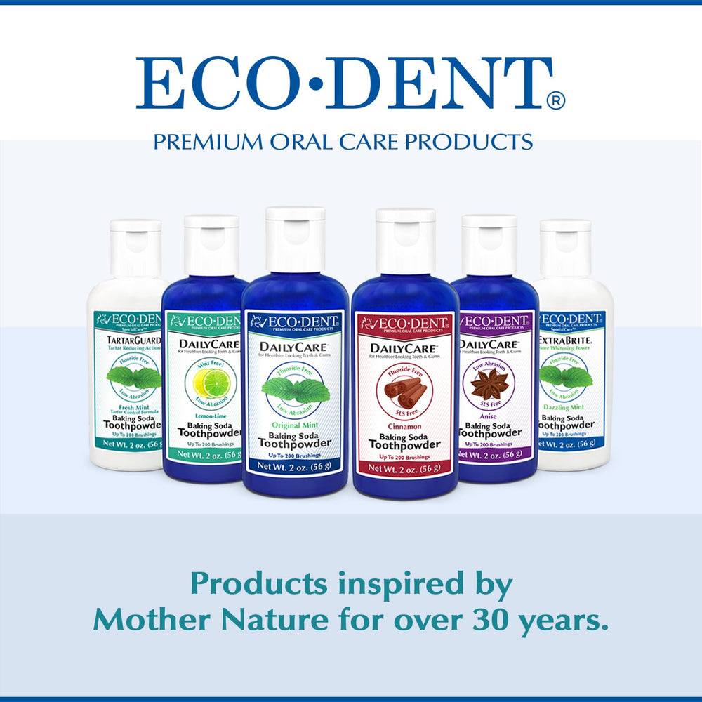 Bathroom scene with Eco-Dent product and fresh mint leaves