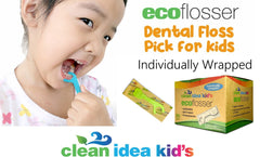 Kids EcoFlossers with ergonomic, easy-to-hold handle in assorted colors
