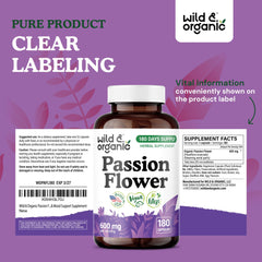 Eco-friendly packaging for passion flower supplement bottle