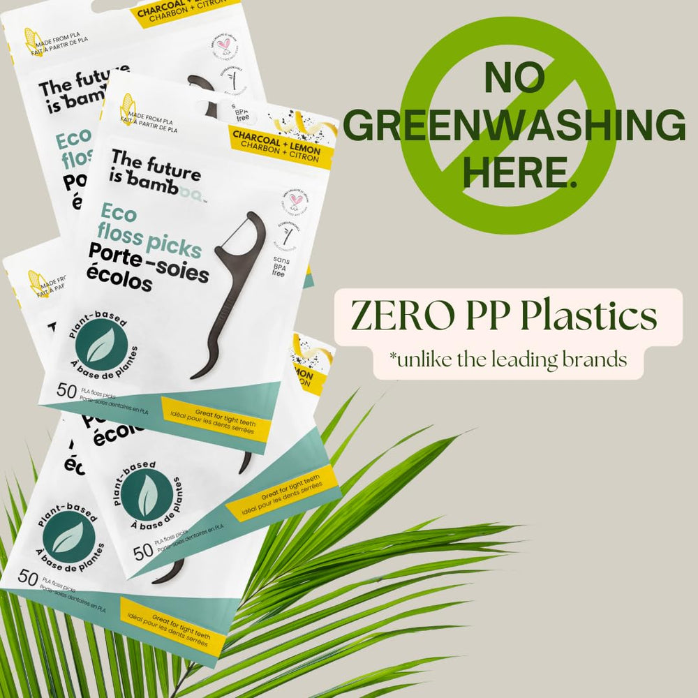 Eco-friendly floss picks suitable for adults and kids