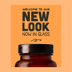 Eco-friendly packaging featuring a glass bottle and sustainable materials