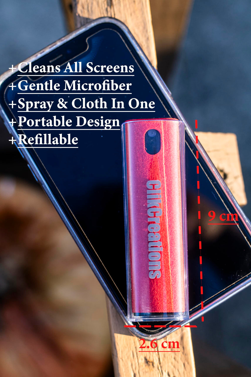 Eco-friendly refillable spray bottle with reusable cloth