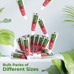 Peppermint toothpaste with calcium carbonate for on-the-go dental care