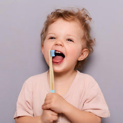 EcoFrenzy kids bamboo toothbrushes in colorful set