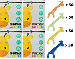 Kids flossing with EcoFrenzy floss picks (usage illustration)