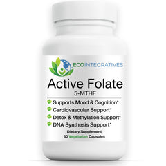 Bottle of EcoIntegratives Active Folate 5-MTHF 1000 mcg (60 capsules)