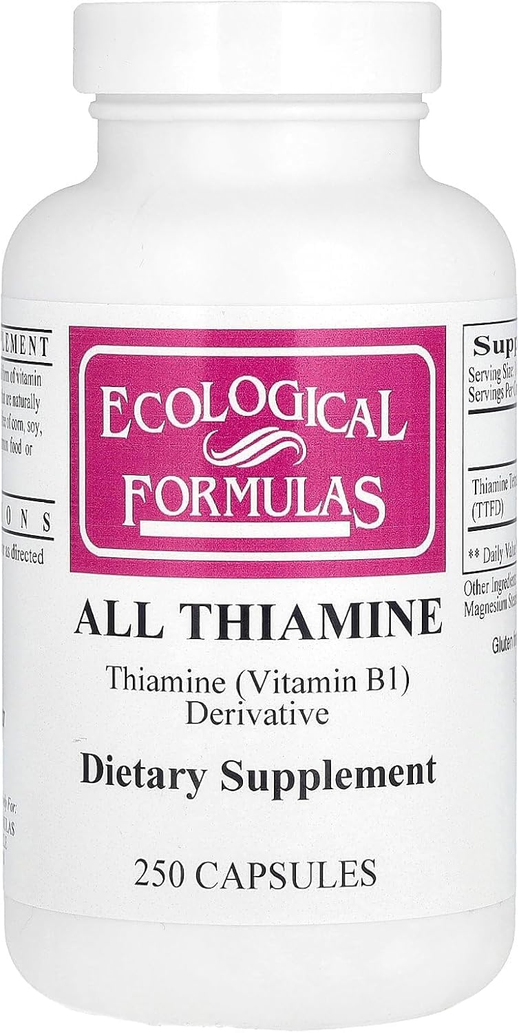 Ecological Formulas Allithiamine Vitamin B1 50 mg bottle with 250 capsules