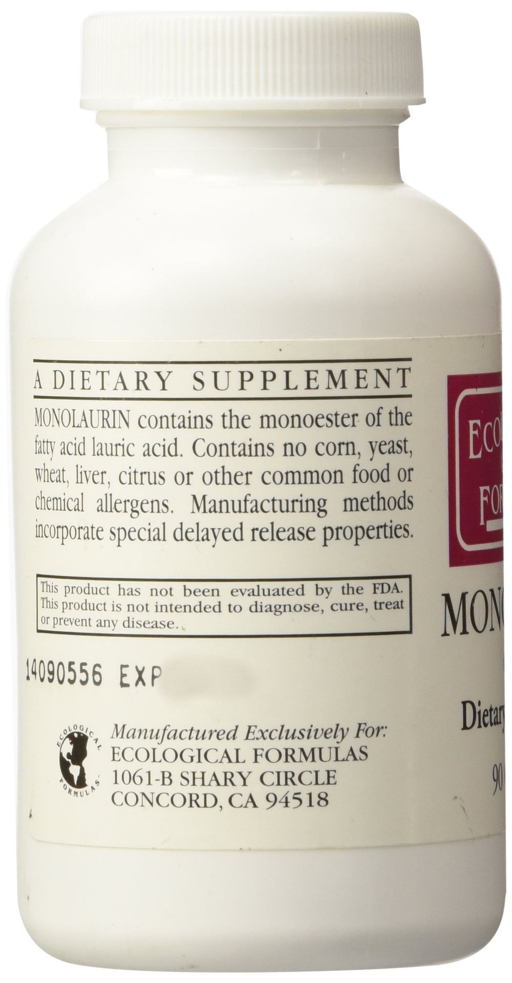 Capsule details Monolaurin 600mg